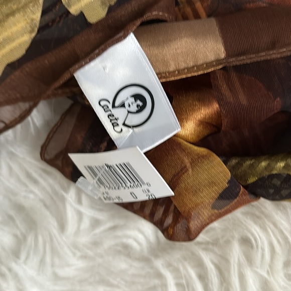 AUTUMN LEAVES SCARF Chocolate Brown,Rust & Beige NWT! - Picture 5 of 5